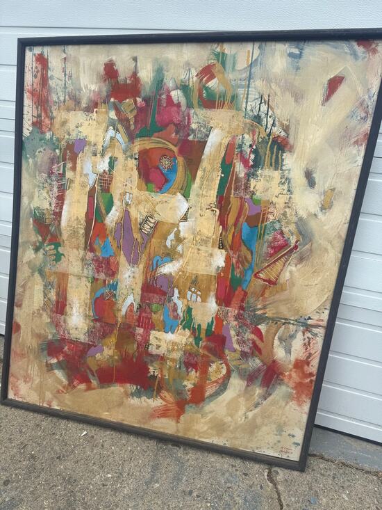 Vintage Other - Original Signed Wayan Cameng Bali Artist Large Abstract Mural 61X53"